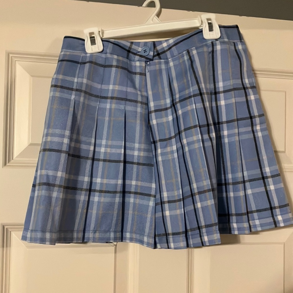 Blue Plaid Skirt